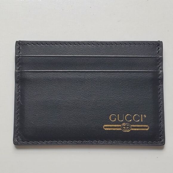 Gucci Card Holder Black Leather - Picture 1 of 4